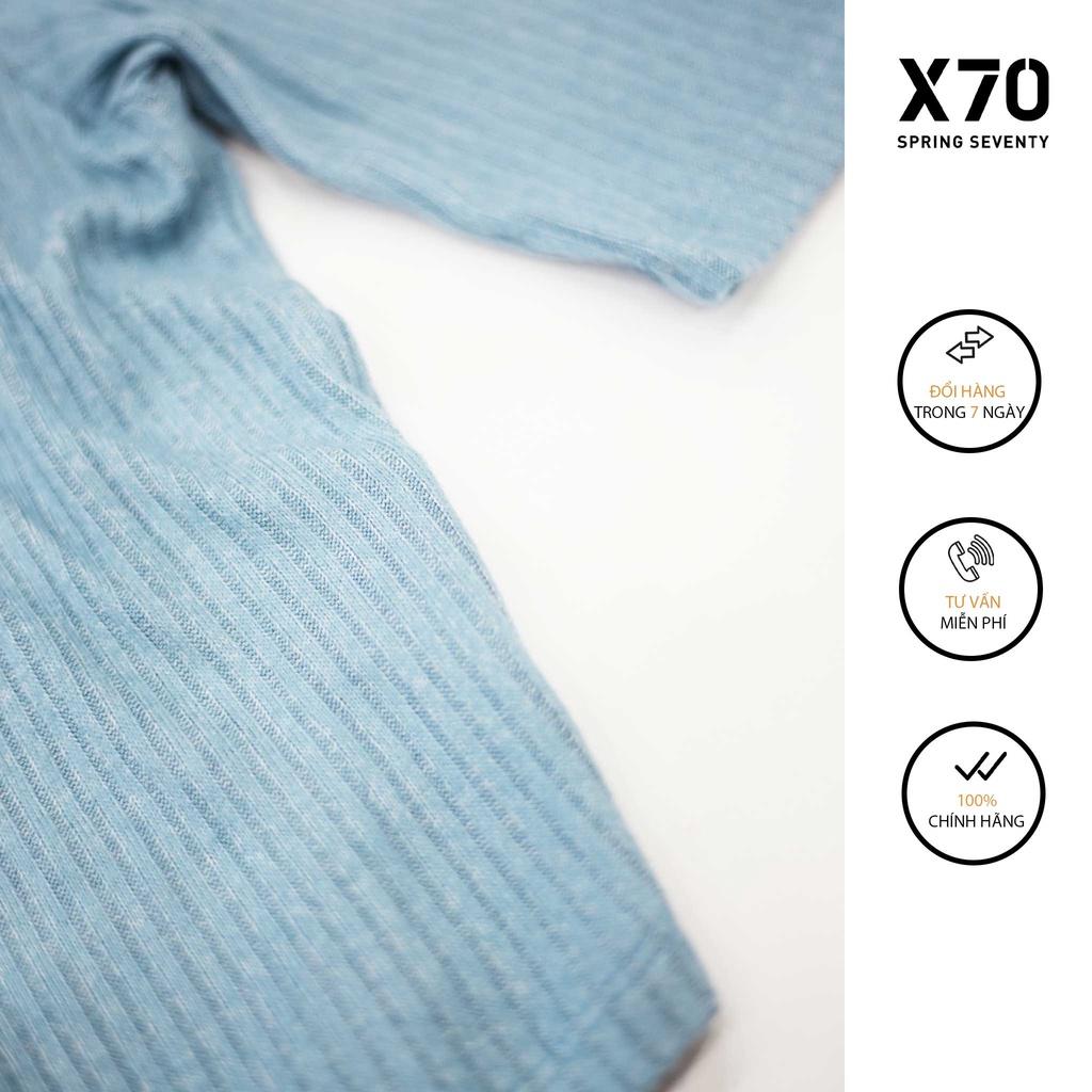 Áo Croptop Nữ Dệt Kim Thiết Kế Tay Ngắn Cổ KiểuThời Trang X70 - 00420070
