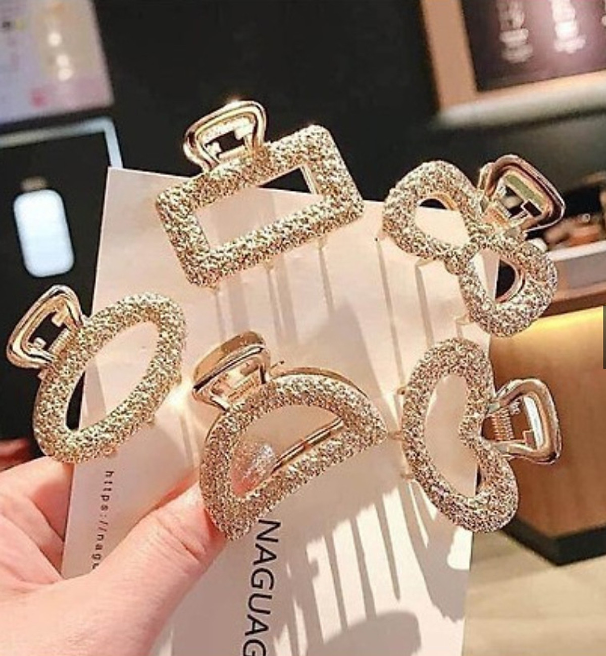 Bộ 5 kẹp tóc nữ vàng kim style kiểu Hàn Quốc siêu xinh