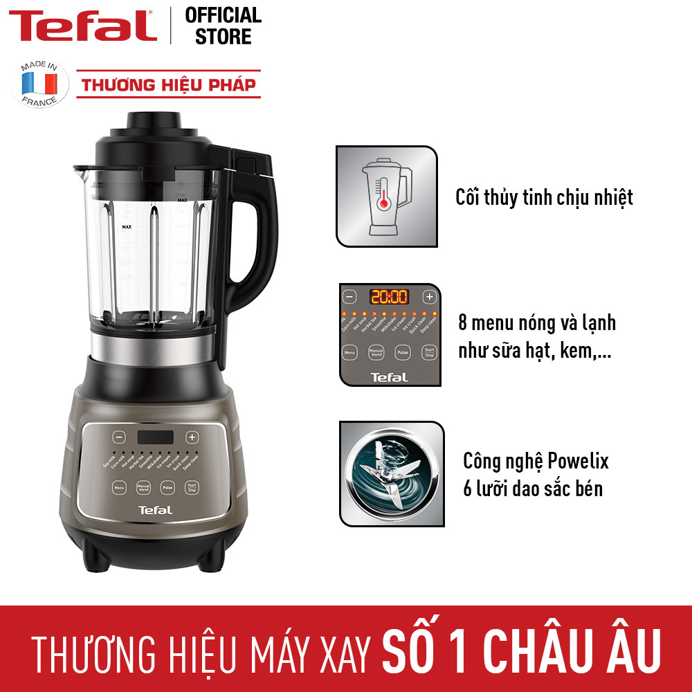 Máy làm sữa hạt, xay sinh tố và nấu đa năng Tefal BL967B66, 1300W, 1.75L - Hàng chính hãng