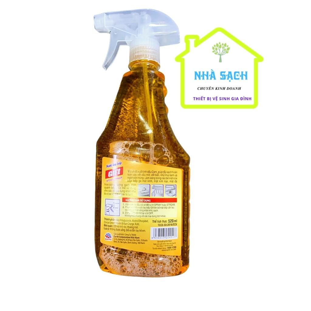 Nước Lau Bếp GIFT Hương Cam 520ml