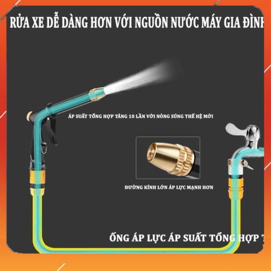 Vòi Xịt Tăng Áp Rửa Xe Ô Tô – Bộ Vòi Xịt Rửa Xe ,Tưới Cây Chuyên Nghiệp 206810-2 cút sập PE