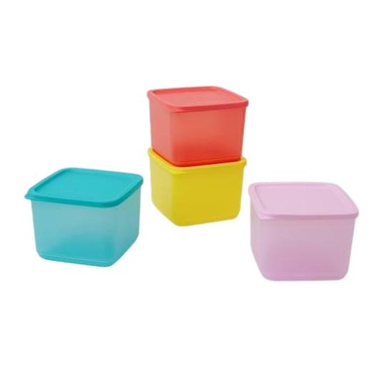 Bộ Hộp Tupperware Trữ Mát Colorful Rectangular set 4 Hộp 1.9L