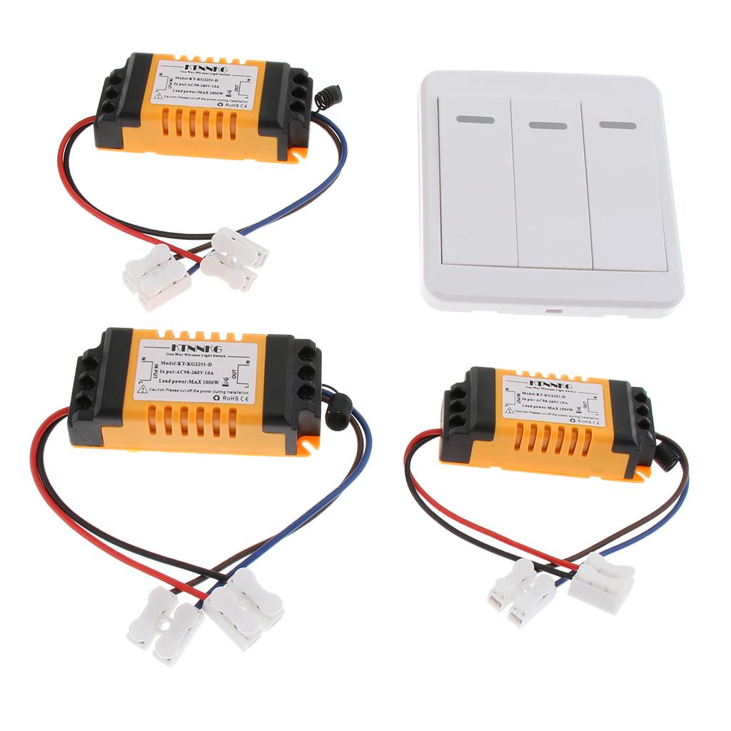 AC90-250V 433MHz 3CH Wireless Remote Control Switcher Transmitter & Receiver