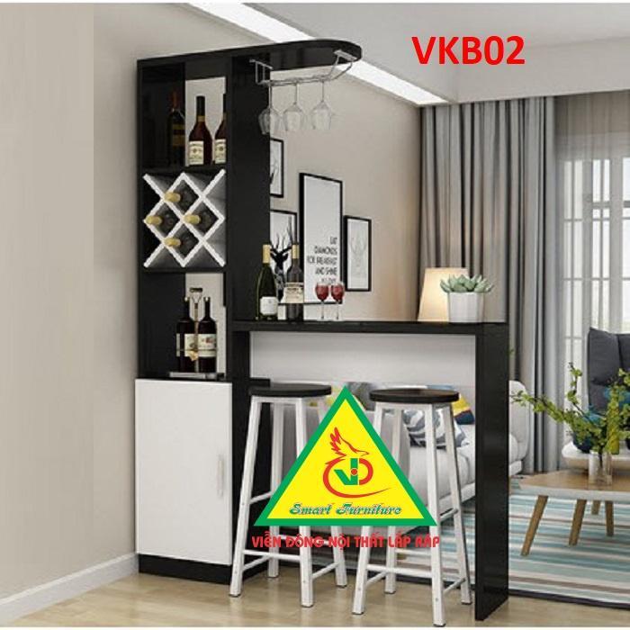 Quầy bar, quầy bar mini ,quầy bar nhà bếp kết hợp tủ rượu VKB02 - Nội thất lắp ráp Viendong Adv
