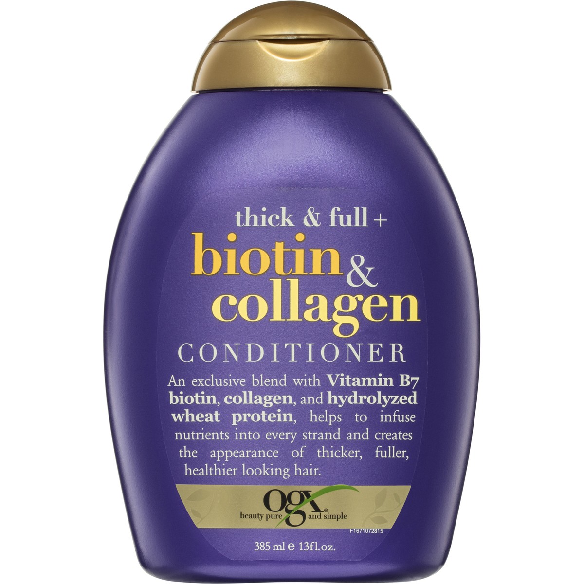 Dầu Gội Xả Dưỡng Tóc Dày Và Bồng Bềnh OGX Thick &amp; Full + Biotin &amp; Collagen 385ml (Tặng băng đô mèo xinh xắn)