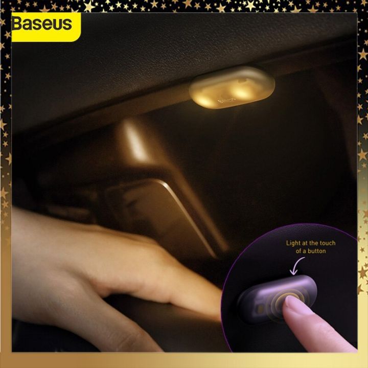 Bộ đèn cảm ứng hình con nhộng nhỏ gọn dùng trong xe ô tô, hộc tủ bàn ghế Baseus Capsule Car Interior Lights ( 2 cái/ bộ)