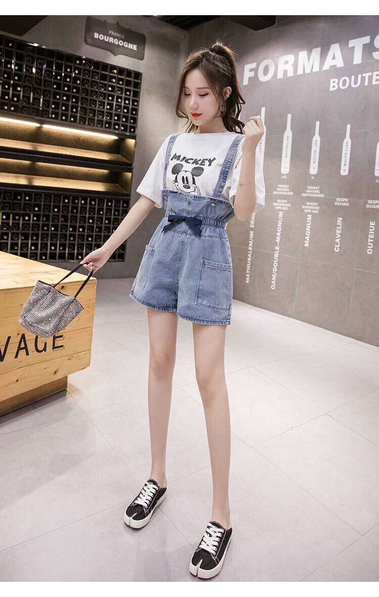 Quần Yếm Ngắn Lưng Thun