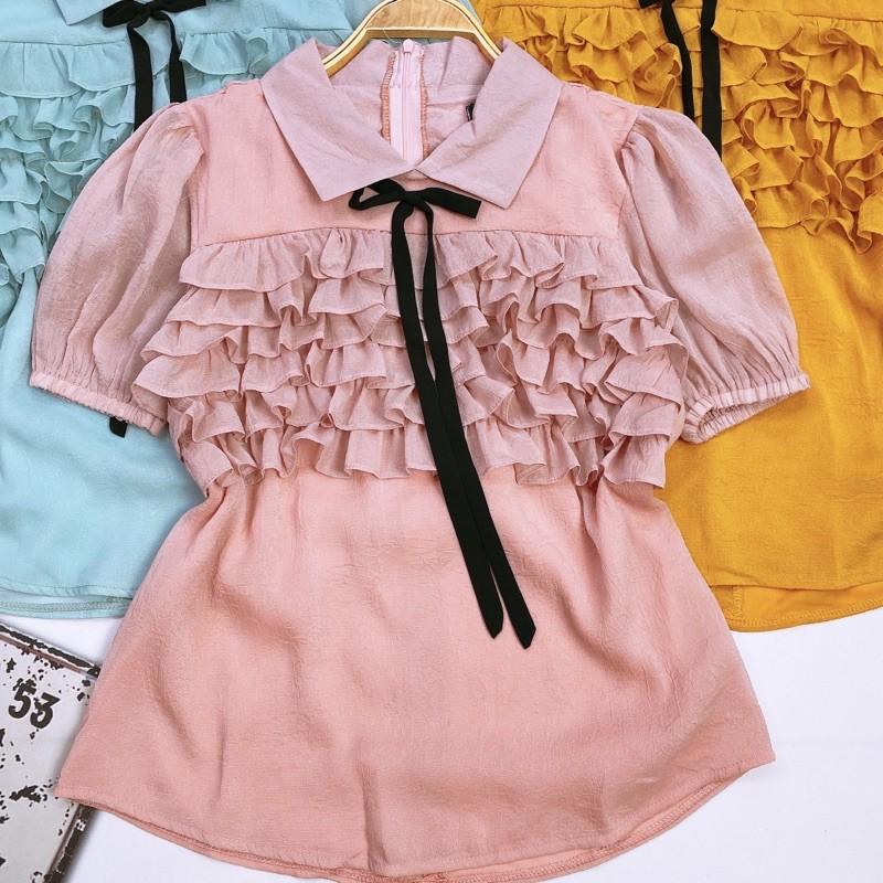 Áo sơ mi nữ phối bèo Sutp shop
