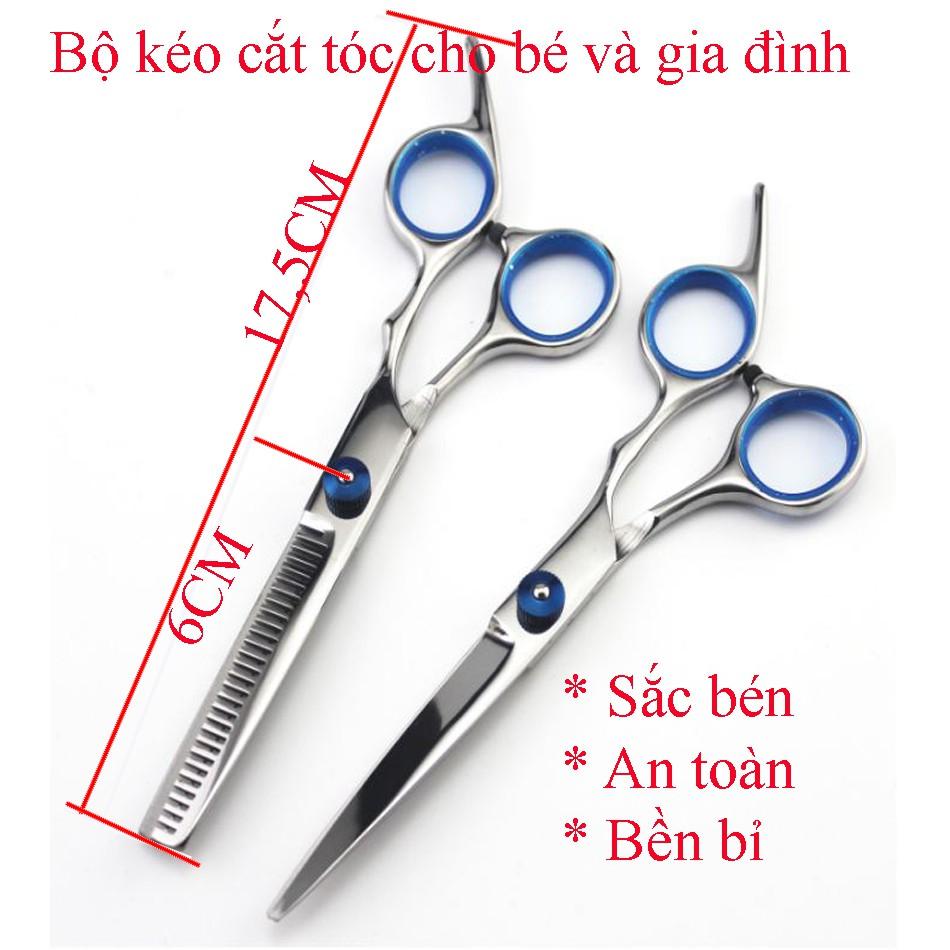 Bộ kéo cắt tóc cho bé v- Kéo Cắt Tóc gia đình , thép Nhật Bản sắc bén bền bỉ dễ dàng sử dụng cắt tóc tại nhà