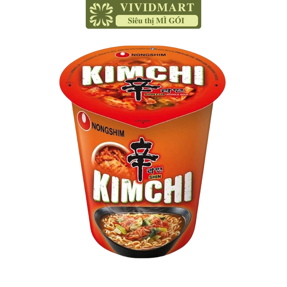 NONGSHIM - Mì ly Nongshim Shin Kim chi, Mì ly Kim chi Shin Nongshim, Mì chay Shin kim chi Nongshim ly (75g/ly)