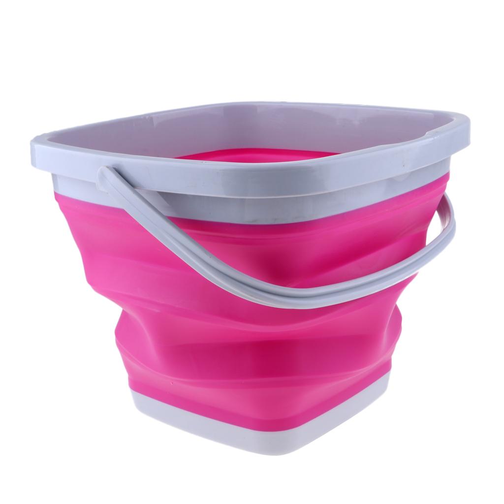 Folding Collapsible Silicone Bucket Outdoor Barrel Handwashing Basin 3L B