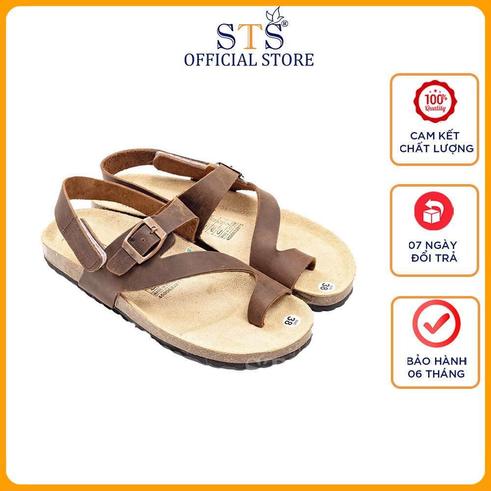 Dép sandal Birken quai chéo cao cấp Da PU cao cấp xuất khẩu siêu bền đi học đi biển sành điệu STPU20