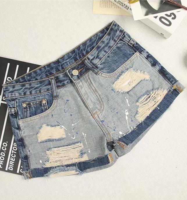 Quần shorts jean nữ phối màu Mã: QN900