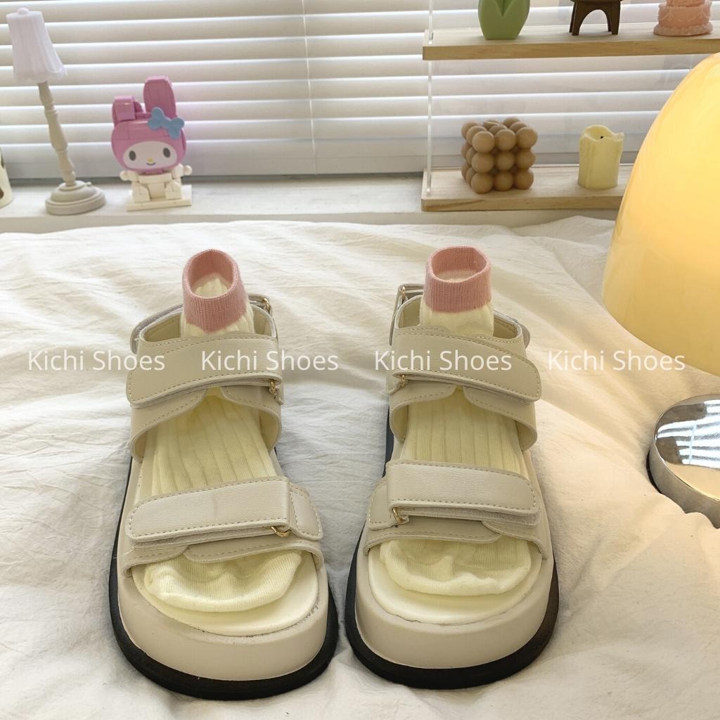 Sandal quai ngang 2022 dép quai hậu đi học phong cách ulzzang Kichi Shoes