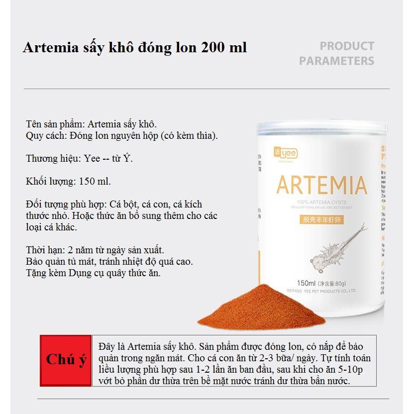 Artemia sấy khô đóng lon 80g - thức ăn cho cho guppy, betta, các loại cả nhỏ và cá thủy sinh