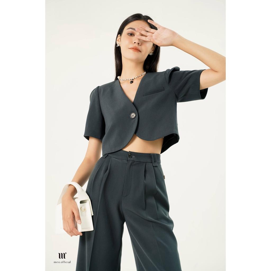 Áo blazer nữ Méo shop dáng croptop ngắn tay phong cách công sở Kulta