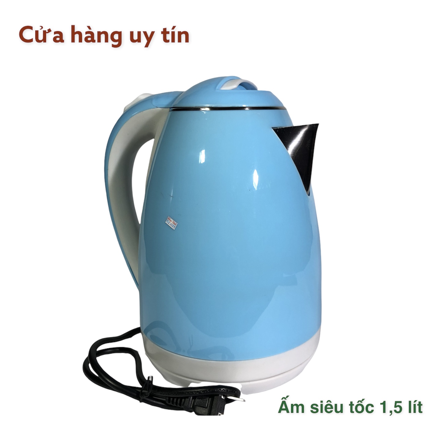 Ám siêu tốc 1,5 lít 1500w màu xanh