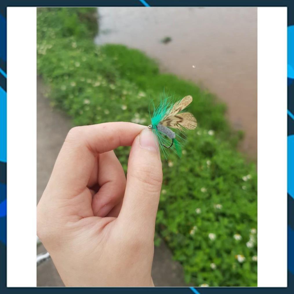 Combo 12 con mồi gắn lông vũ cánh bướm câu rô phi,câu mương,lóc,ngão,.... _ Lure_ 48