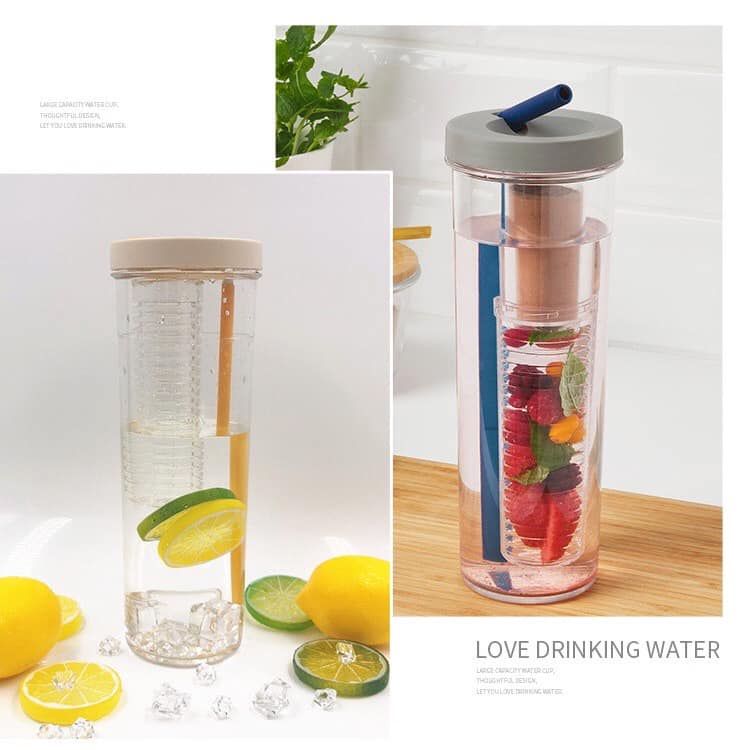 BÌNH ĐỰNG NƯỚC DETOX CÓ NGĂN ĐỂ HOA QUẢ TIỆN LỢI - DUNG TÍCH 700ML