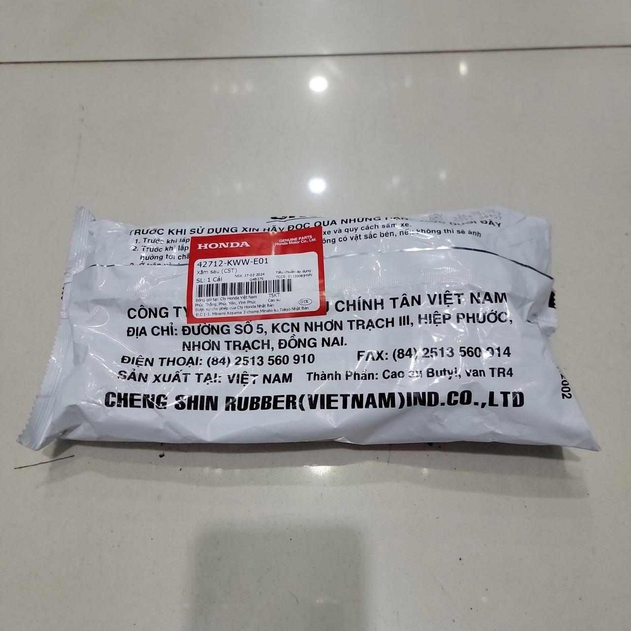 Săm sau xe số chính hãƞg Honda 42712KWWE01, kích thước 80-90-17 và 2.50-17