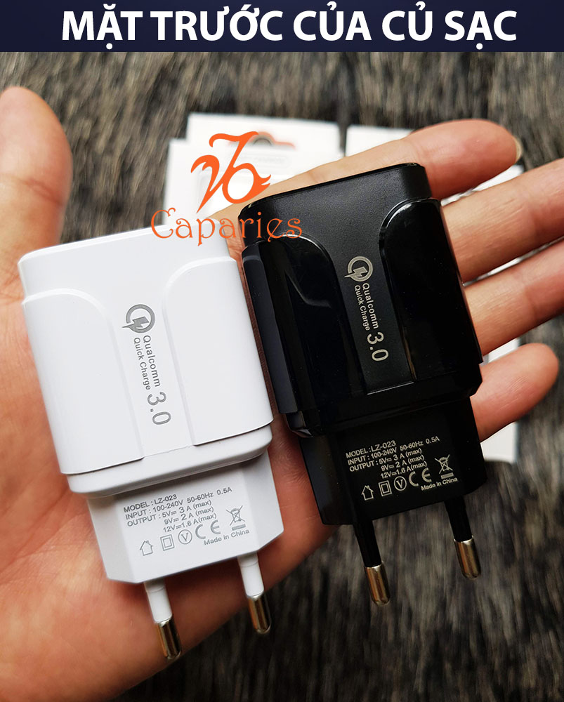 Củ Sạc Nhanh Quick Charge 3.0 Siêu Bền, 1 cổng USB , Chống Nóng, Sạc Nhanh 3.0 - Chính Hãng CAPARIES VIỆT NAM