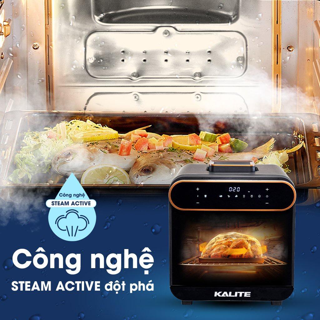 Nồi chiên hơi nước Kalite Steam Pro dung tích 15L chiên hấp không dầu đa năng, Hàng Chính Hãng