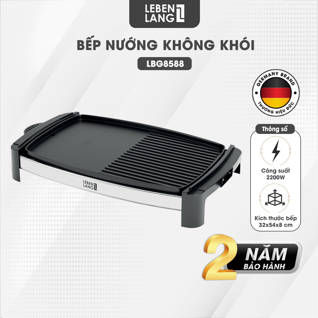 Bếp nướng điện không khói Lebenlang công suất 2200W, LBG8588 - hàng chính hãng