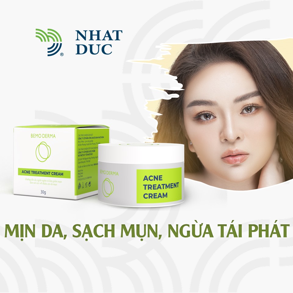 Kem mụn BEMO Derma - Xóa thâm, Liền sẹo, Diệt vi khuẩn vi nấm, Đánh bay 07 loại mụn từ nhẹ đến nặng