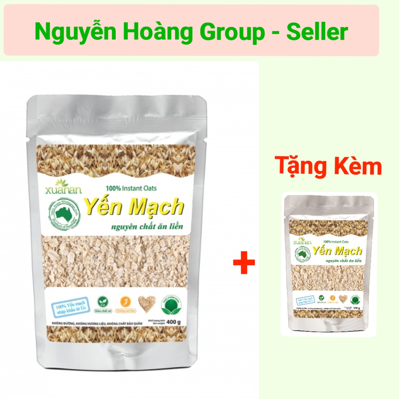 Yến Mạch Nguyên Chất Túi 400g Xuân An( Tặng gói YM 180g)