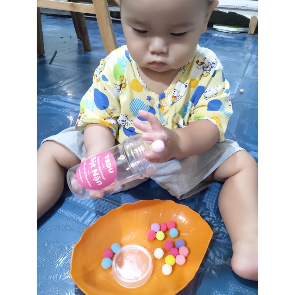 Pompom len 1,5cm chơi bột nặn đất nặn an toàn TEDU