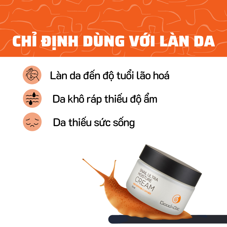 Kem Dưỡng Chống Lão Hoá Da Ốc Sên GoodnDoc Snail Ultra Moisture Cream 50ml