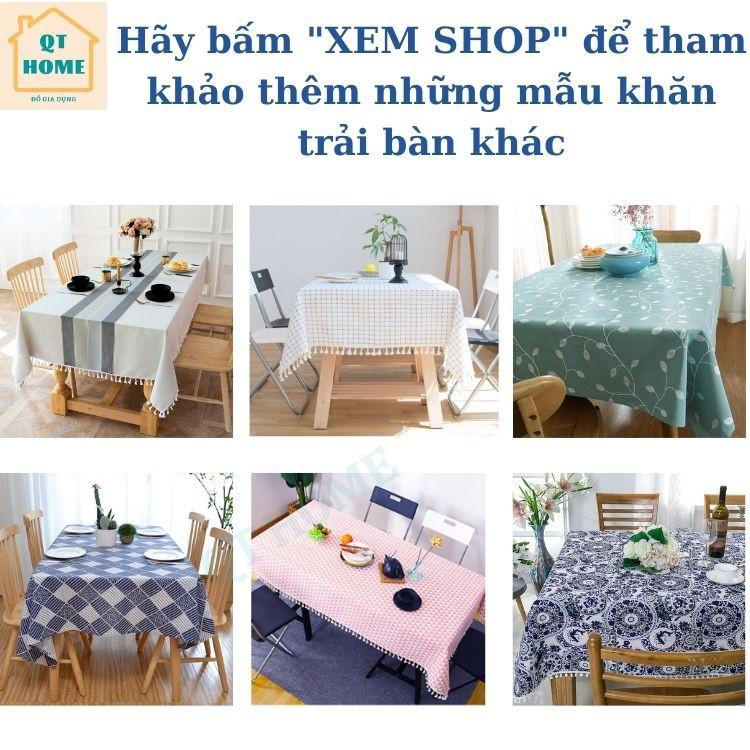 Khăn Trải Bàn Cao Cấp Bằng Vải Lanh Cotton Màu Xám Nhạt Viền tua rua