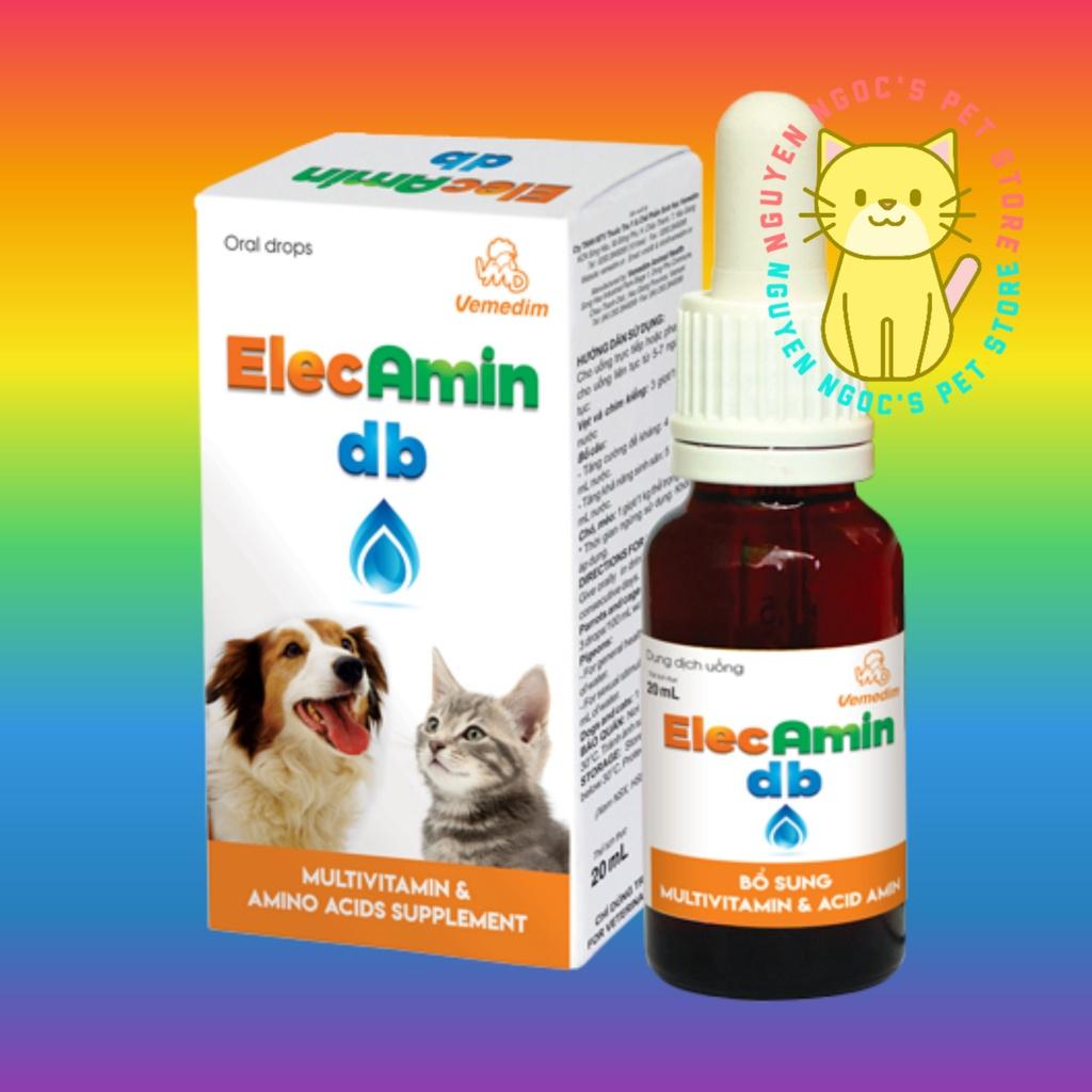 Elecamin db Vemedim- Dung dịch uống cung cấp vitamin cải thiện sức đề kháng cho CHÓ MÈO CHIM CẢNH chai 20ml