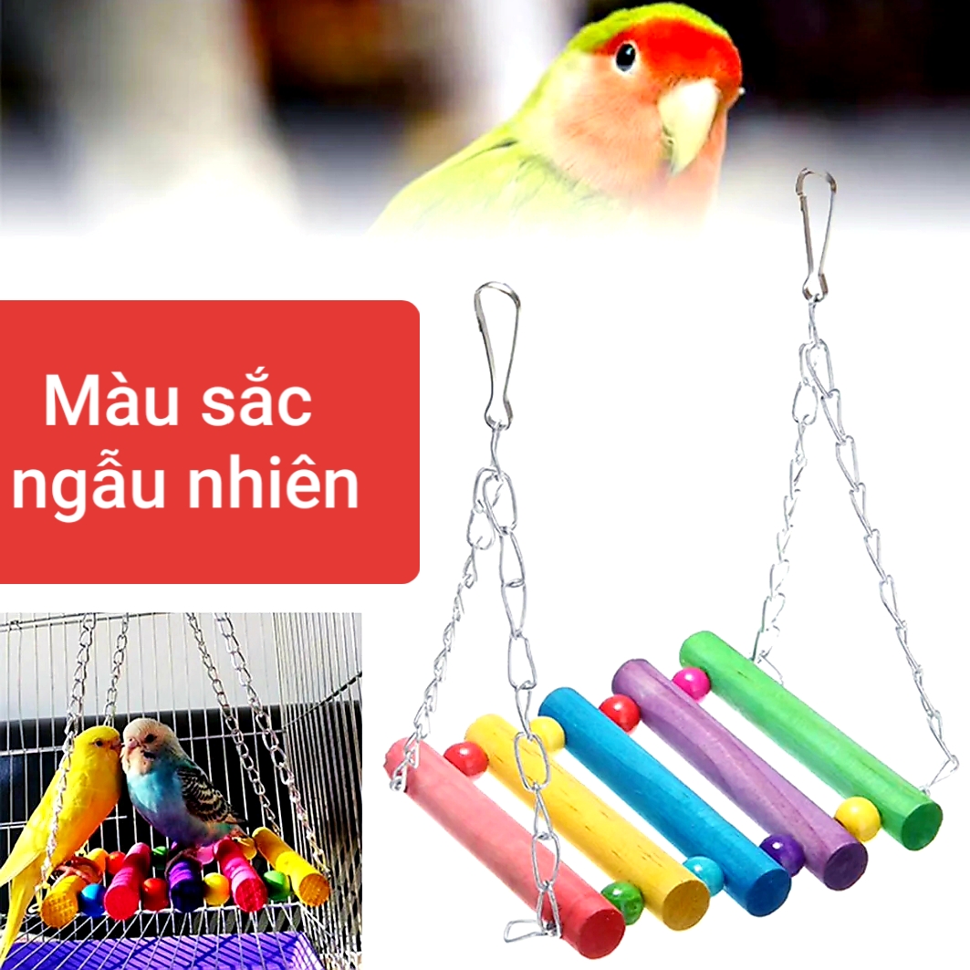 1 xích đu dạng võng đồ chơi treo lồng cho vẹt, sóc, chuột và thú cưng khác