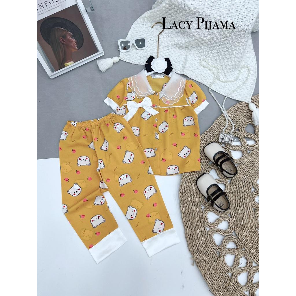 Đồ bộ bé gái, bộ pijama ngắn tay quần dài cho bé gái size 18-30kg chất lụa mango mềm mát