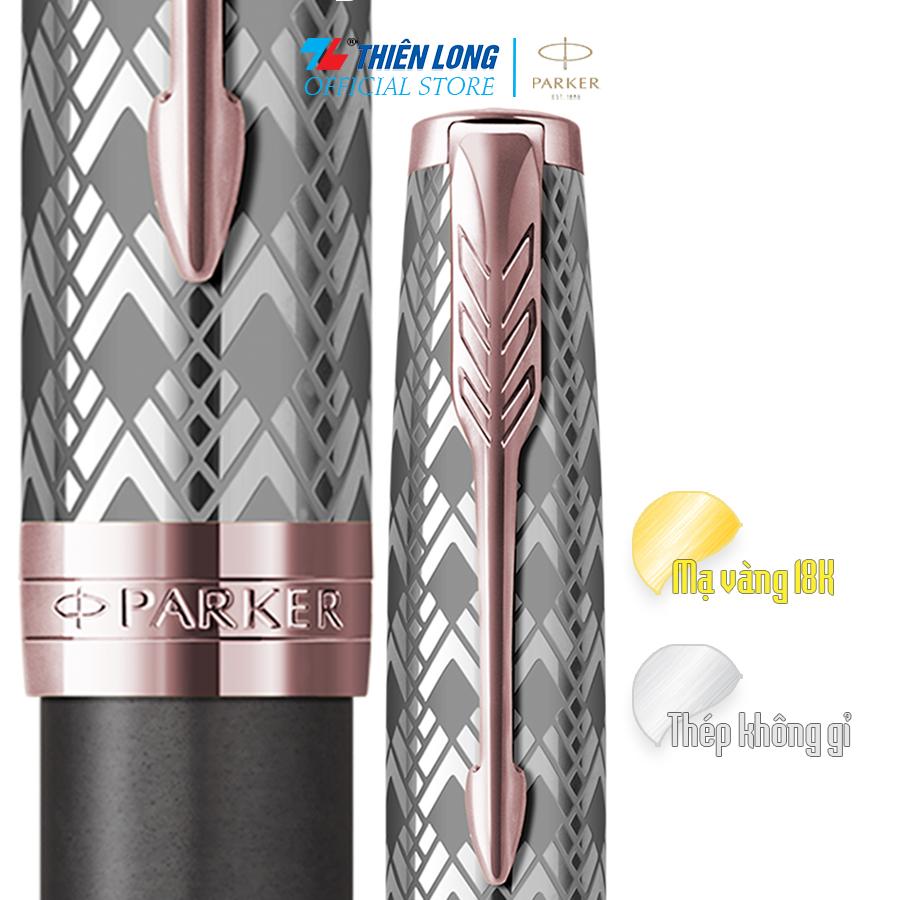 Bút máy cao cấp Parker SON Metal Grey PGT18k GB-2119788 - Mạ vàng 18K