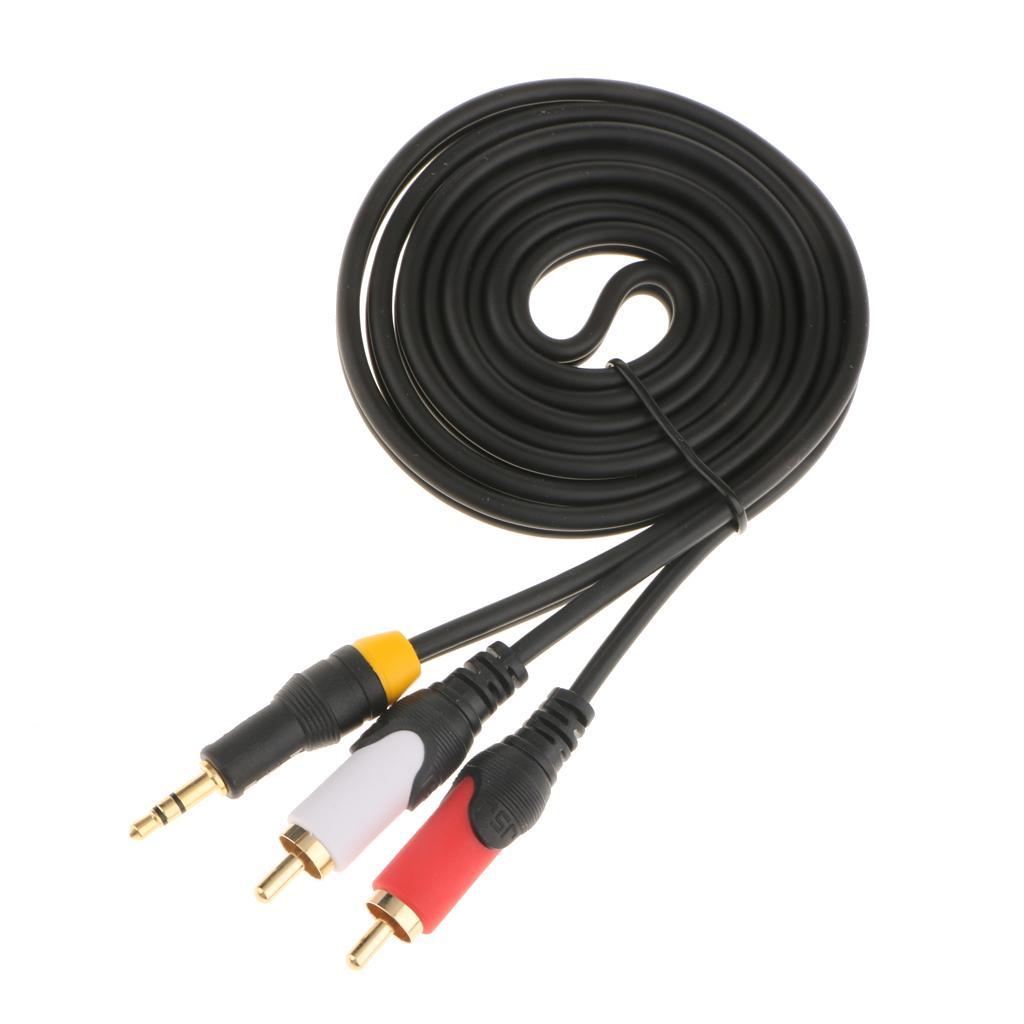 3.5mm Male to 2RCA Male Cable Audio Adapter Converter Y Splitter