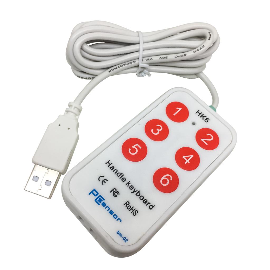 USB Handleheld Bàn Phím Bàn Phím 6 Phím Bấm Công Tắc Với CD Cho Laptop Chuyên Game Máy Tính Để Bàn