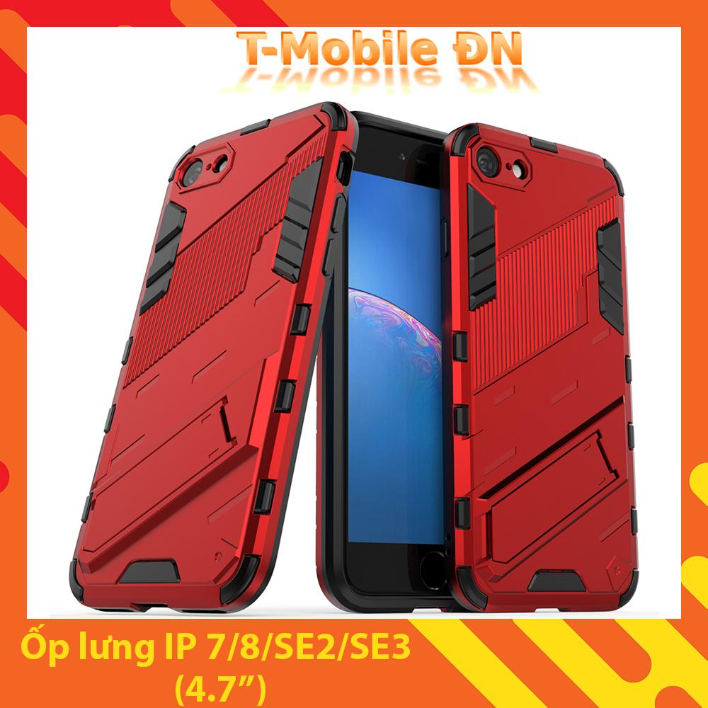 Ốp lưng cho iPhone 7 8 SE 2020 SE 2022 chống sốc Iron Man PUNK cao cấp kèm giá đỡ