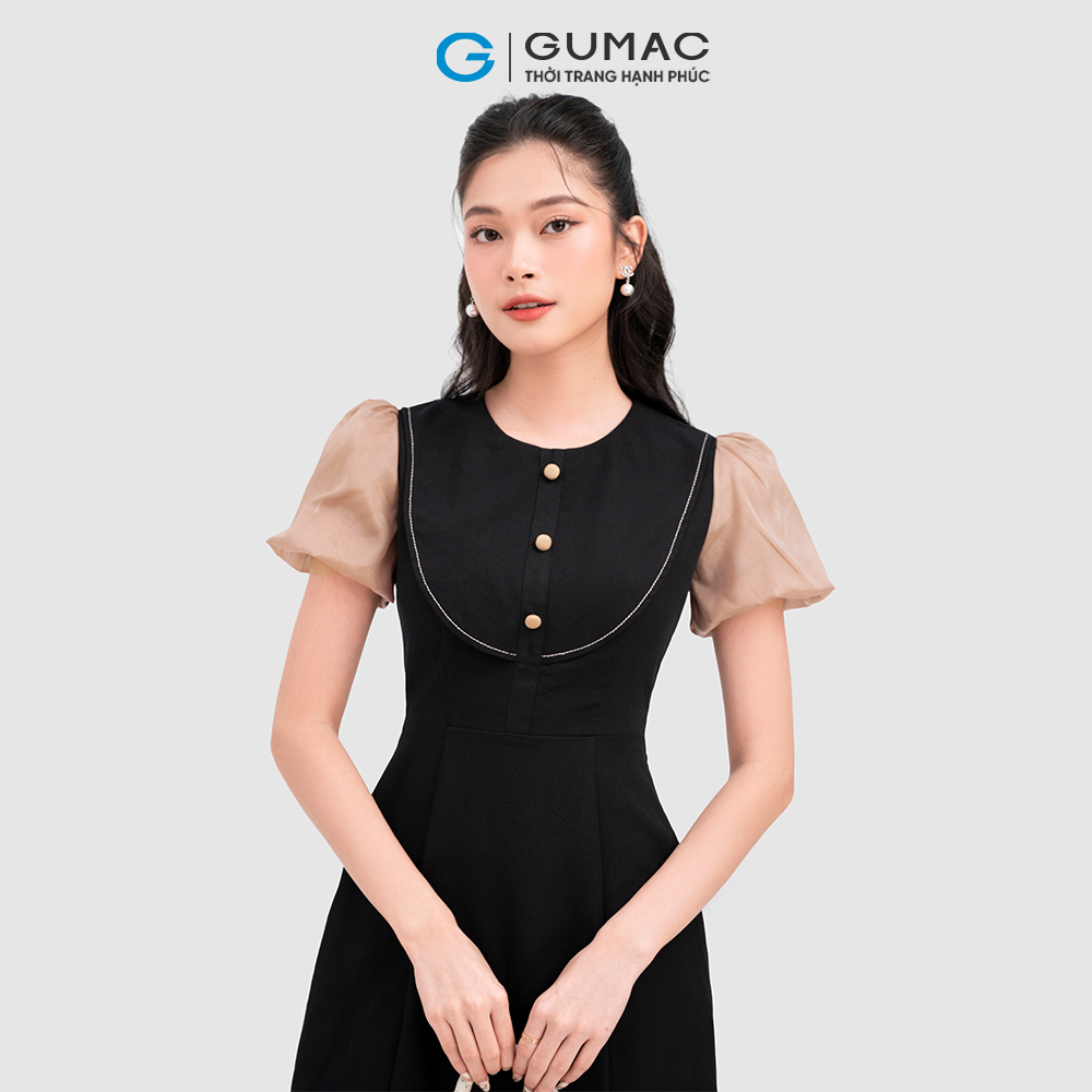 Đầm giả yếm phối nút thời trang GUMAC DC11035