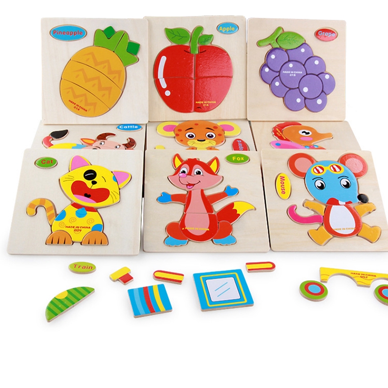 Combo 10 bảng đồ chơi ghép mảnh gỗ tạo hình các con vật cho bé