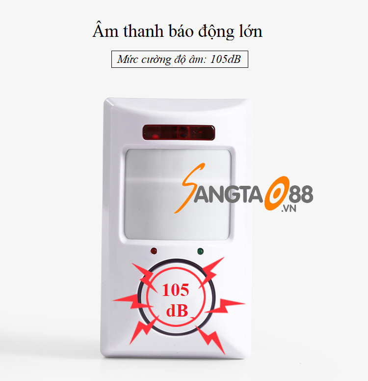 Thiết bị báo động chống trộm hồng ngoại có ĐKTX cao cấp version3 (Tặng đèn 4 led dán tủ, dán tường cao cấp)