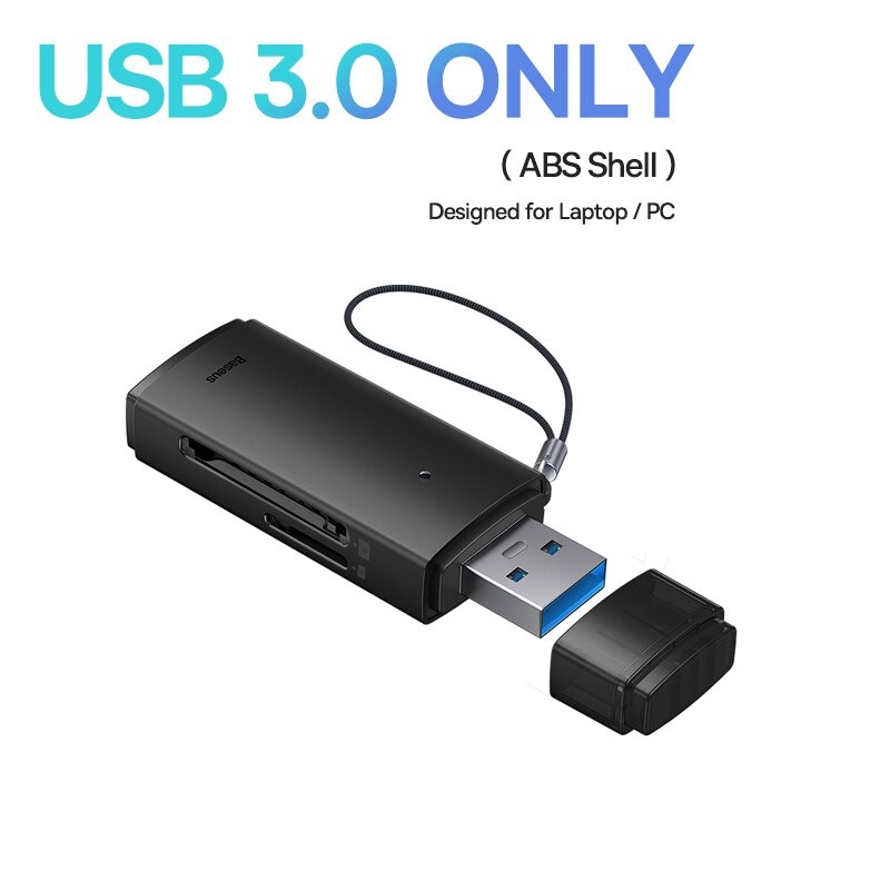 Đầu Đọc Thẻ Nhớ Đa Năng Tốc Độ Cao Baseus Lite Series USB-A & Type-C to SD/TF Card Reader Cho Smartphone/ Tablet/ Macbook/Laptop - Hàng Chính Hãng