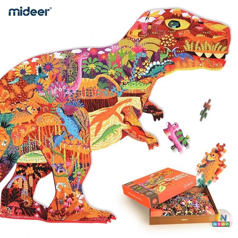 Đồ chơi ghép hình chính hãng Mideer Huge Animal Dinosaur World MD3083 - Thế giới khủng long (280 mảnh ghép)