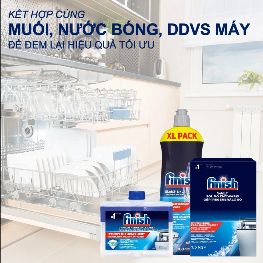 Hình ảnh Túi 100 viên rửa chén Finish All In 1 Dishwasher Tablets PTT028268