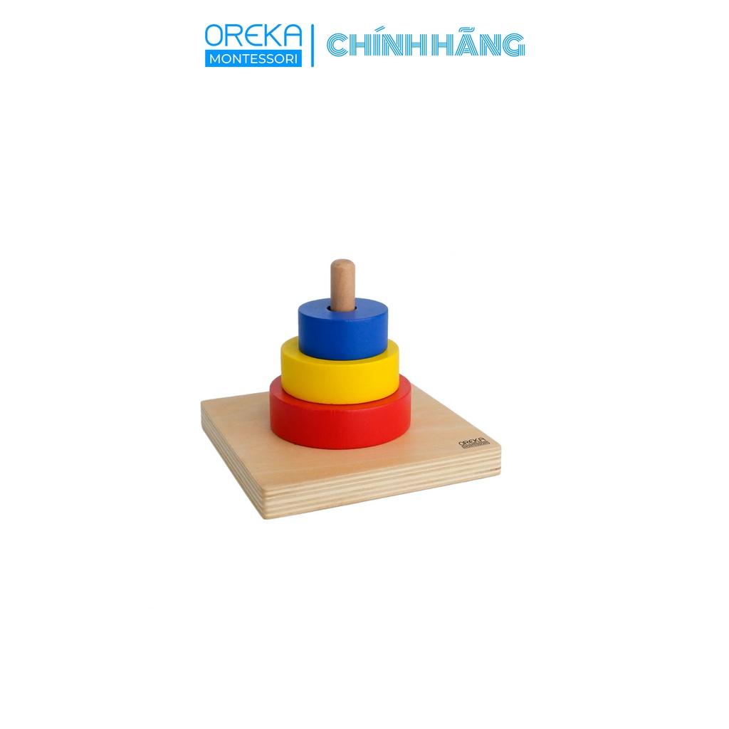 Đồ chơi trẻ em Oreka Montessori Ba Đĩa/Dĩa tròn Xếp trên Trục đứng - 0150500