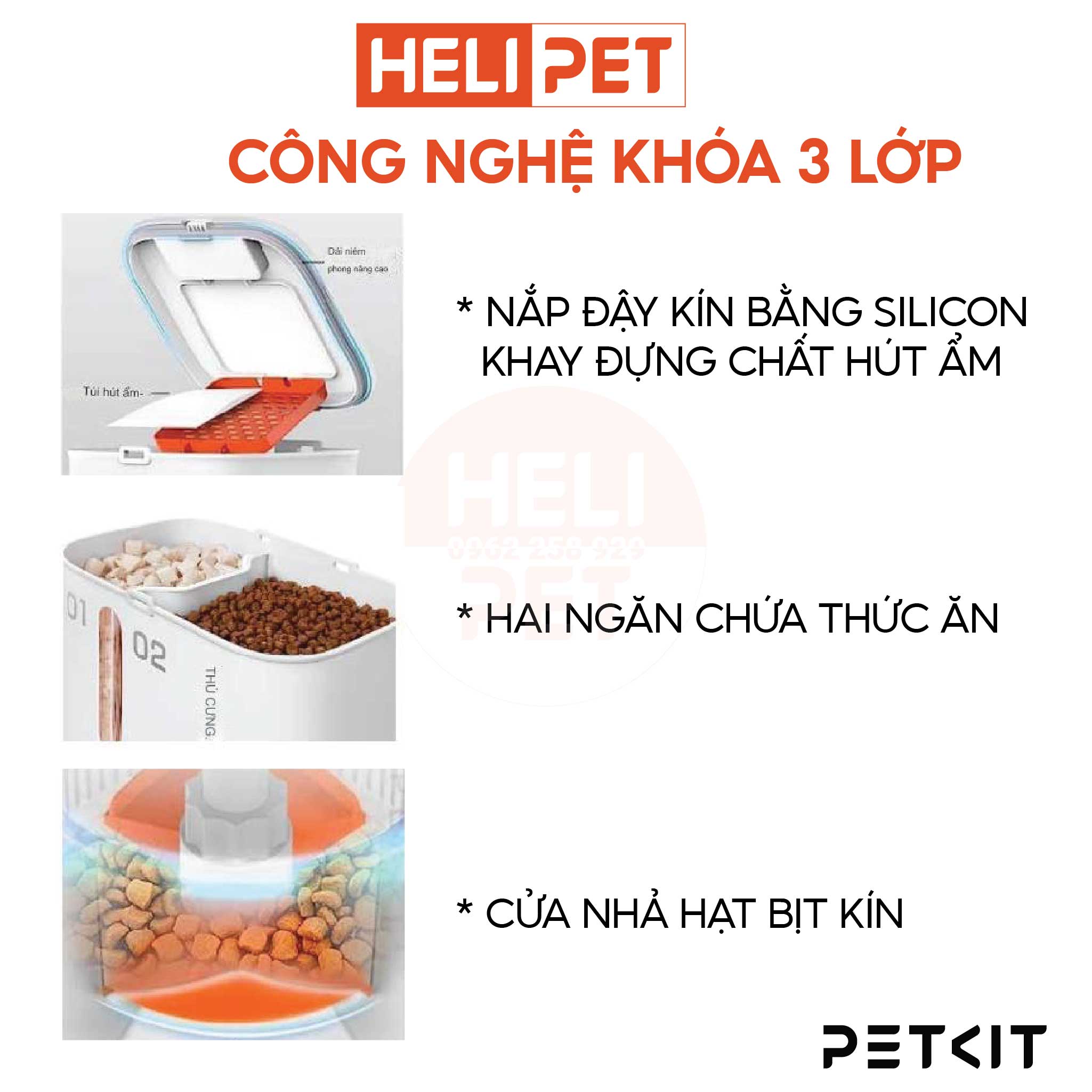 Máy Nhả Hạt Tự Động Cho Chó Mèo PETKIT Gemini YumShare Camera Có Hai Ngăn Dung Tích 5 Lít- HeLiPet