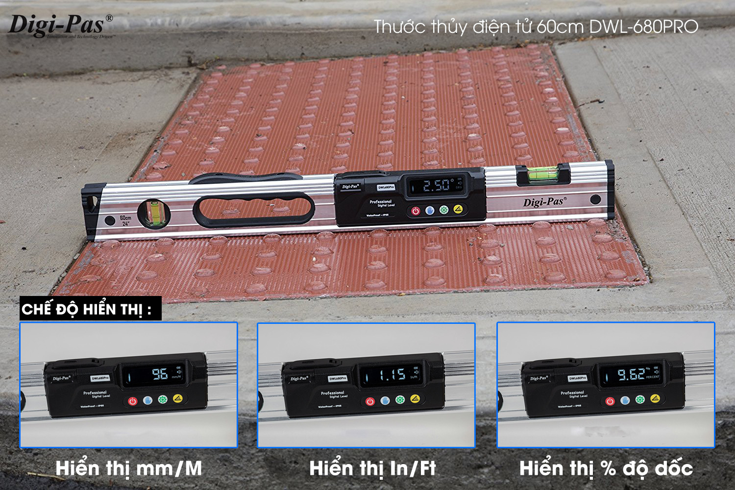 Thước Thủy Điện Tử Digi-Pas DWL-680Pro