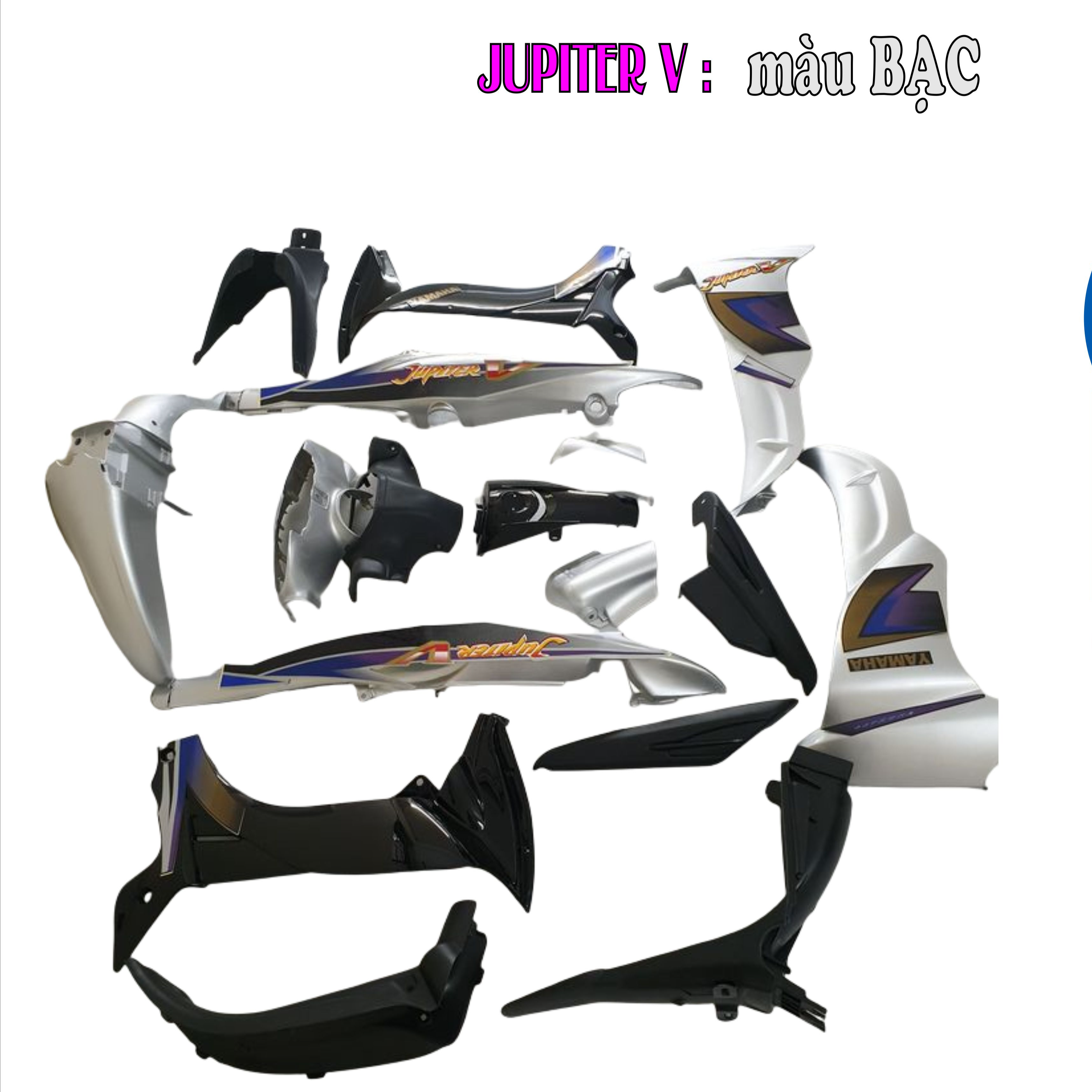 Bộ nhựa áo xe JUPITER V nhựa ABS cao cấp màu BẠC-TKB-1113