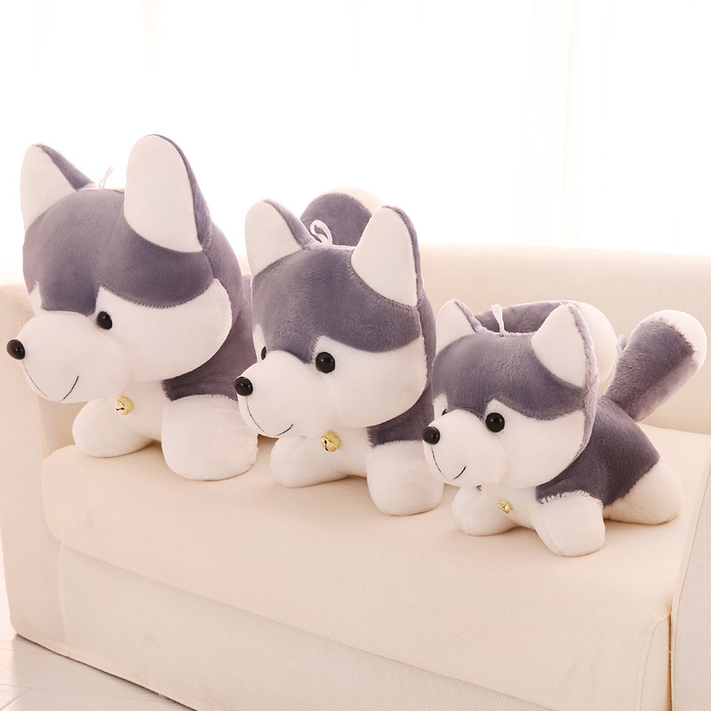 Gấu bông chó Husky đeo chuông dễ thương siêu mềm siêu cưng (20cm---&gt;50 cm) Gối ôm chó husky đáng yêu hàng xịn cao cấp an toàn cho trẻ nhỏ